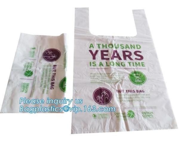 BioPlastic T-shirt bag used for take away food, Compostable Disposable