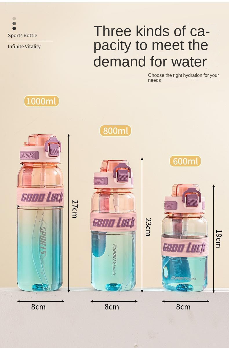 Lightweight 650ml 850ml Large Capacity Custom Plastic Water Bottles With Logo Fitness Portable Water Bottle For Travel Sealed And Leak Proof