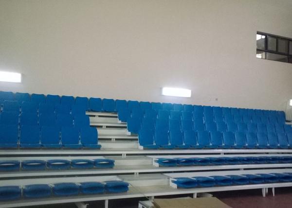 Buy cheap Badminton Court Retractable Bleacher Seating Metal Brackets HDPE Seating from wholesalers