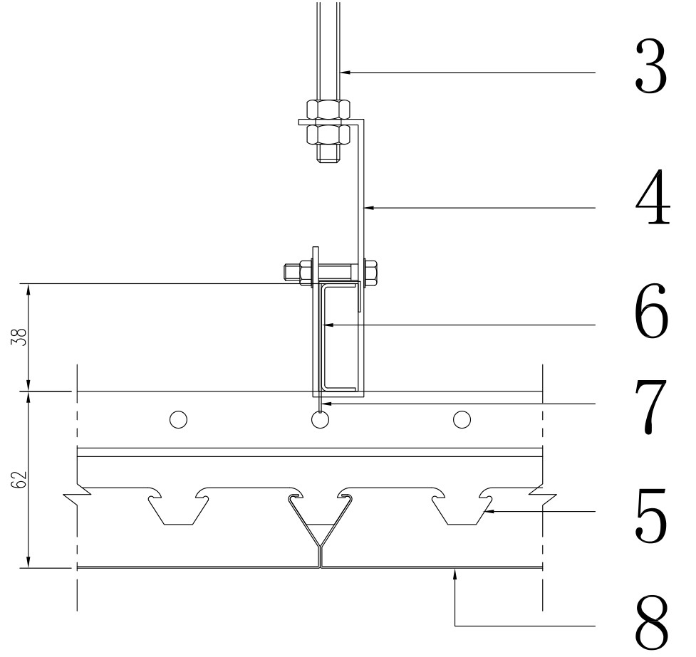 Fireproof S Strip Aluminum Metal Ceiling 600mm Width For Shopping Mall
