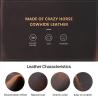Buy cheap CROSS-BORDER RETRO CRAZY HORSE LEATHER PEN BAG HANDMADE 2 OVAL ZIPPER PORTABLE PEN CASES from wholesalers