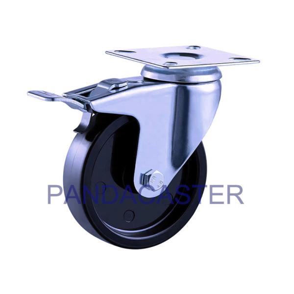 Buy cheap Polypropylene Black Cart Wheel Casters , 4 Inch Swivel Casters With Brake from wholesalers