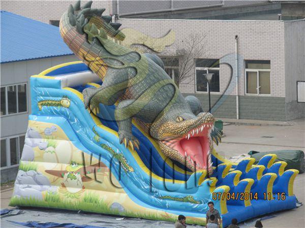 Buy cheap newest kids crocodile inflatable slide for sale from wholesalers