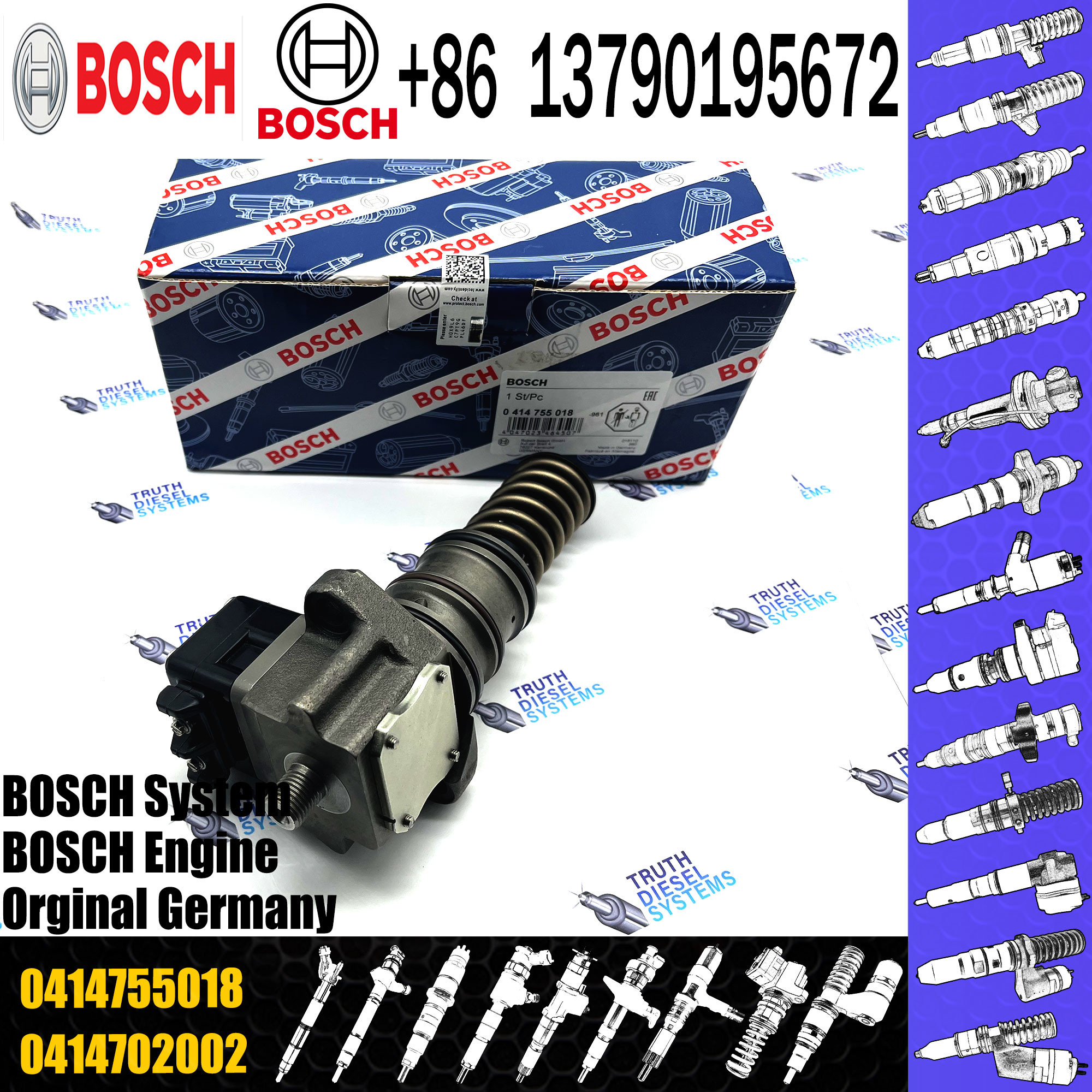 Common Rail Diesel Engine Fuel Injection Unit Pump 0414799005 0986445013 0414755018