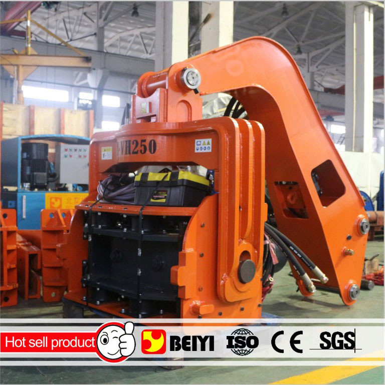 300mm PC pipe pile excavator hydraulic high frequency vibratory pile hammer/driver