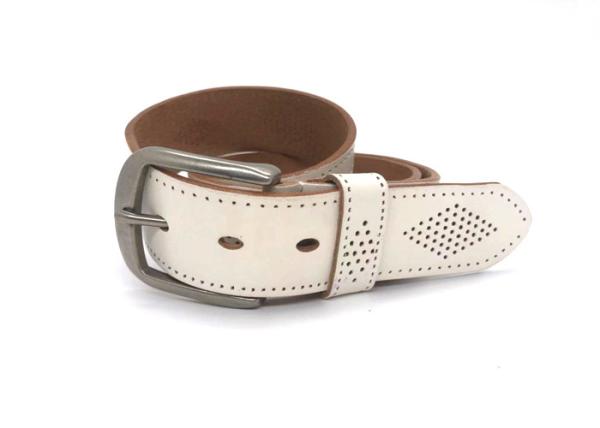 Buy cheap White 1-1/2“ Mens Casual Leather Belt With Logo Custom from wholesalers