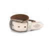 Buy cheap White 1-1/2“ Mens Casual Leather Belt With Logo Custom from wholesalers