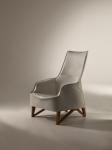 Removable MOBIUS Tan Leather Armchair , Luxury White Leather Armchair