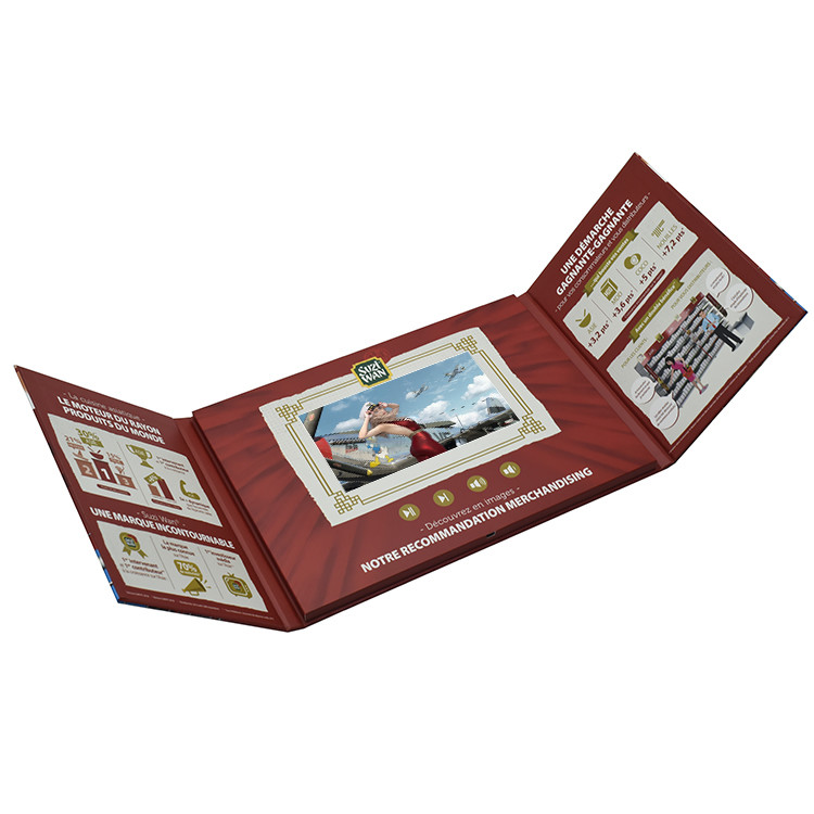 custom design A5 size 4.3 inch video brochure,LCD video mailer for event invitation card