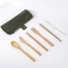 Buy cheap Student Reusable Wooden Utensils Travel Bamboo Portable Tableware Set from wholesalers
