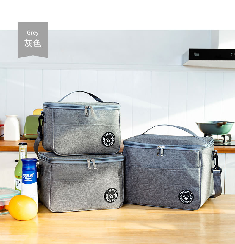 COMMUTER LUNCH BOX HANDBAG SQUARE INSULATED BAG ALUMINUM FOIL THICKENED BENTO BAG OFFICE STUDENTS BRING MEALS LARGE CAPA