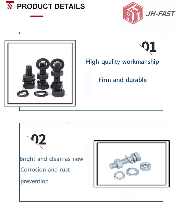 8.8 10.9 ASTM A325 High Strength DIN933 Hot Dip Galvanized Hex head Bolts and Nuts
