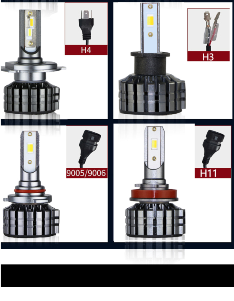 OEM ODM Luz Lampada LED Car Headlight Bulbs H3 880 9012 Auto Lighting System