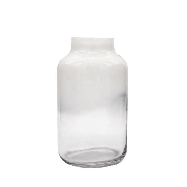 Buy cheap Hand Made Solid White Top Half Ceramic Glass Jar Vase from wholesalers