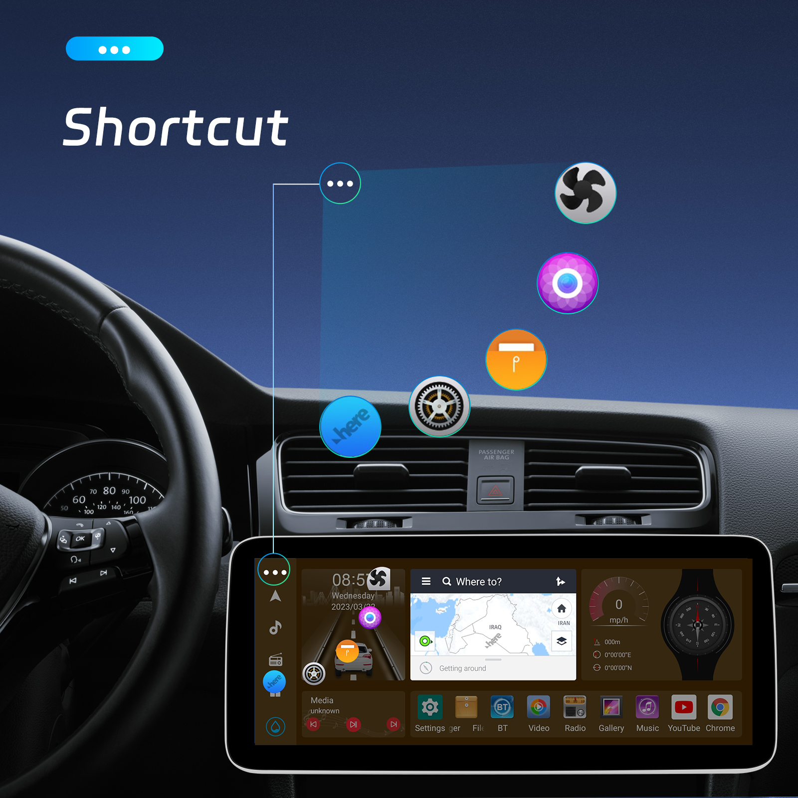 12.3'' QLED Screen 4G LTE Wifi DSP Carplay Android Auto 2Din Car Radio For BMW/Benz/Audi Universal