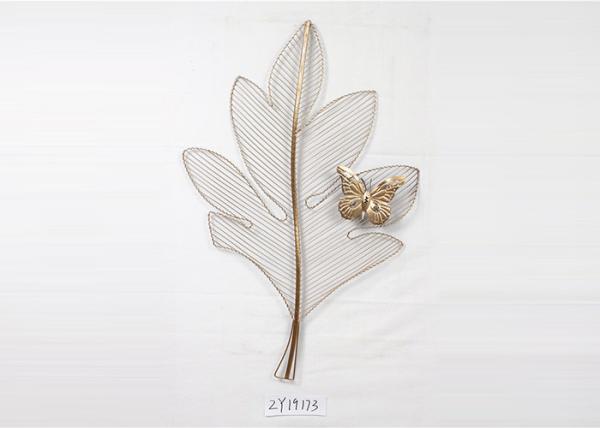 Buy cheap Luxury Glod Leaves Wrought Iron Metal Wall Art Decor from wholesalers