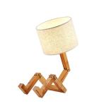 Folding Table Lamp Creative European Fashion Bedroom wood robot art table lamp