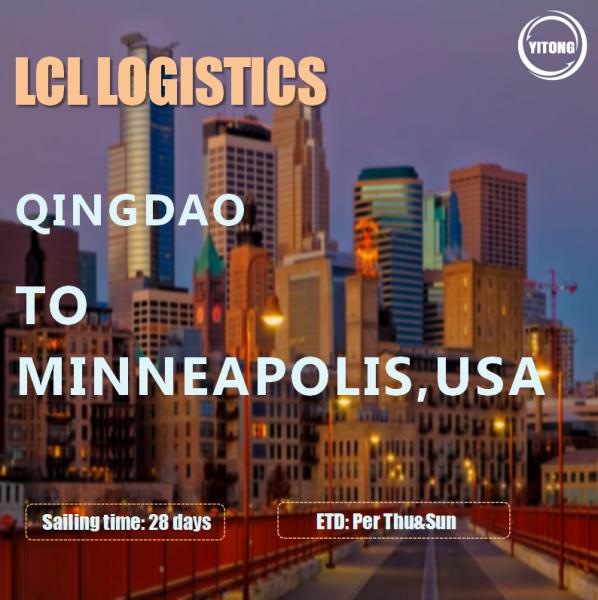 Buy cheap Qingdao To Minneapolis Global LCL Freight Shipping Forwarder 28 Days from wholesalers