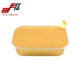 750ML Cosmetics Gold Takeout Aluminum Foil Trays With Plastic Lids