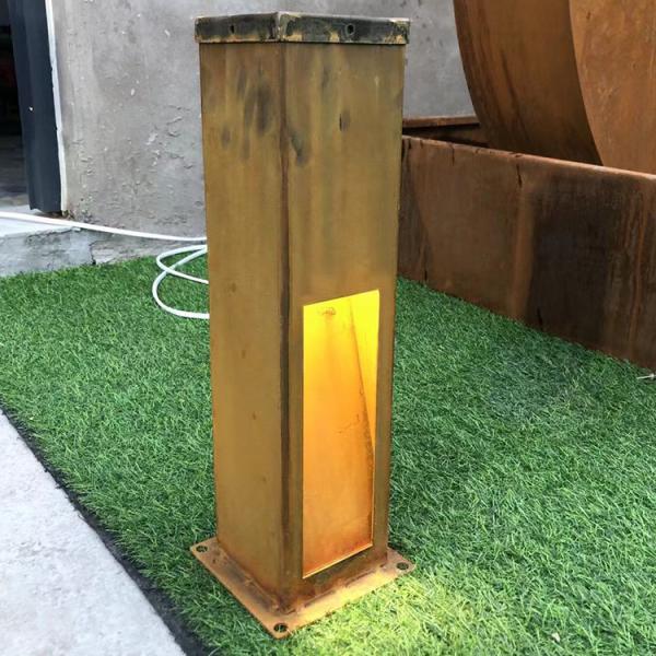 Buy cheap 800mm Garden Lights Corten Steel Bollard Lights Rust Colour Corten Lighting Bollards from wholesalers