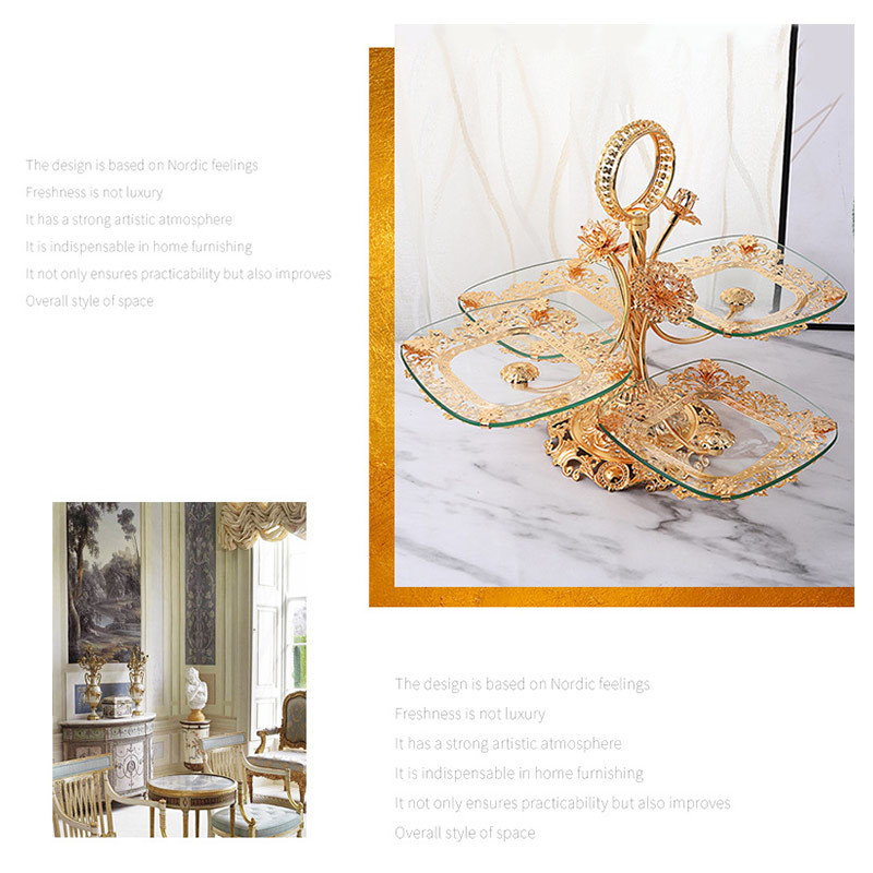 Golden Restaurant Exquisite Luxury Glass Storage Tray