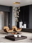 Nordic diamond chandelier Luxury Crystal Light New Design Gold staircase