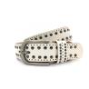 Buy cheap White 2 Row Womens Studded Wide Leather Belt 1-1/4 Inch Width from wholesalers