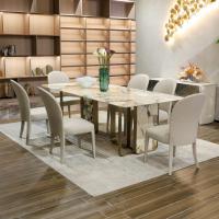 Buy cheap Luxury Modern Home Furniture Dining Room Table Stainless Steel Marble Dining product