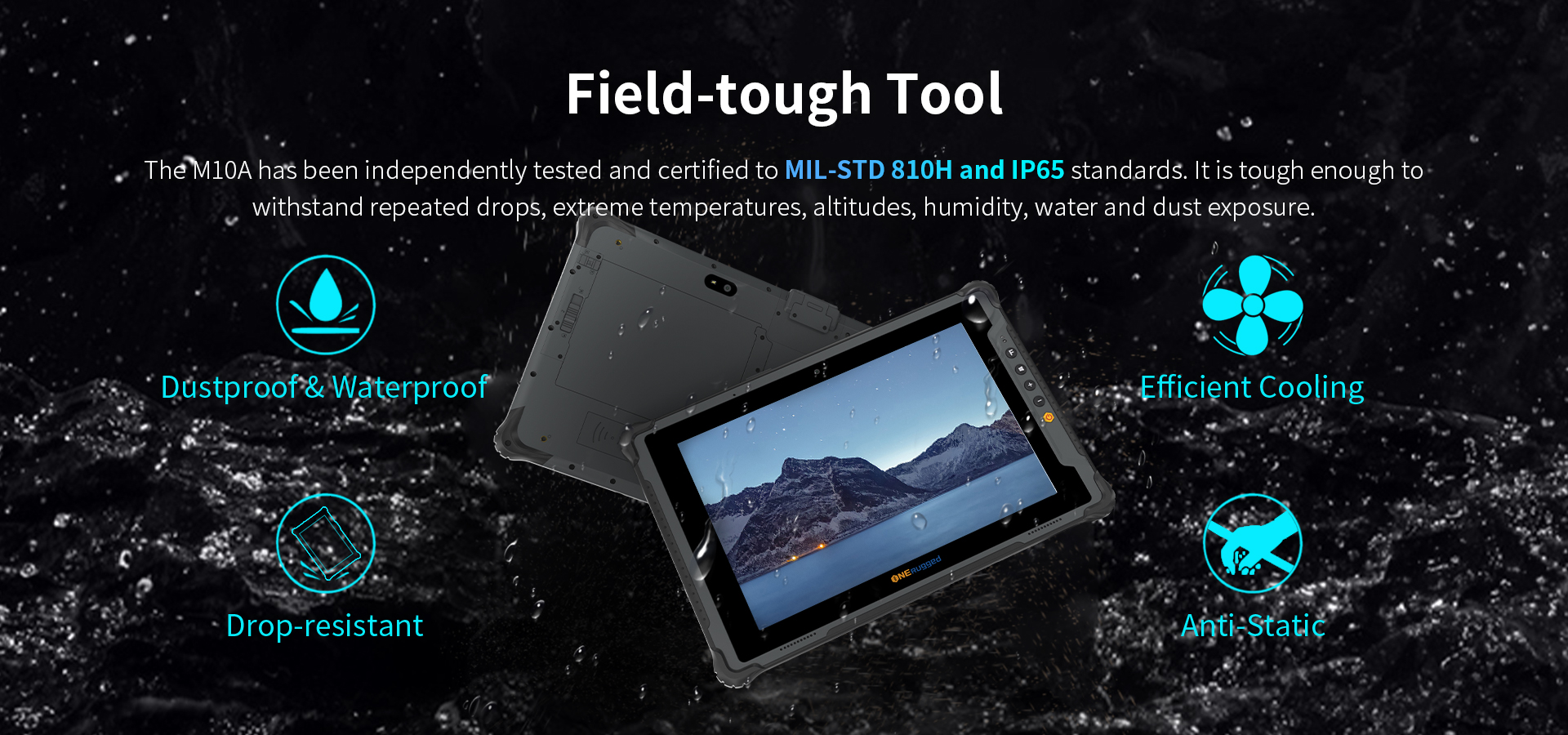 10Inch Rugged Tablets With Fingerprint USB IP65 Waterproof Intel Core I7 Big Battery