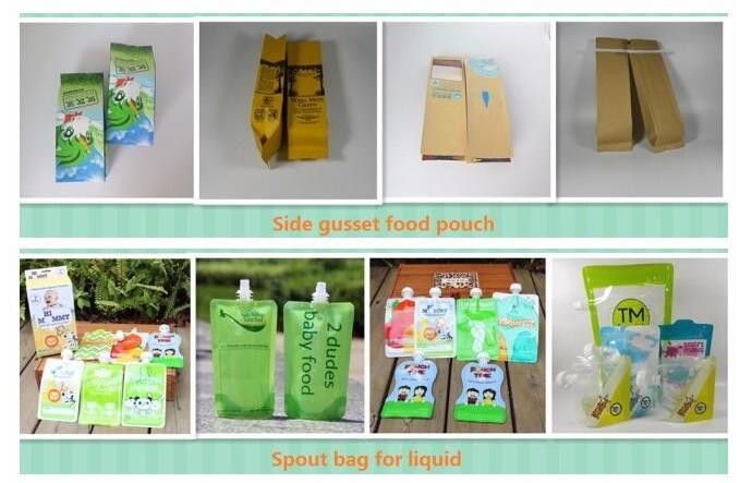 customized Heat Seal flat pouch for bread snack packaging bags