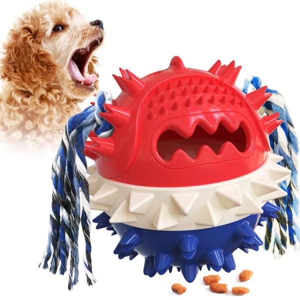Buy cheap Leaky Food Ball Dog Puzzle Dog Squeaky Toy Molars Stick Plastic from wholesalers