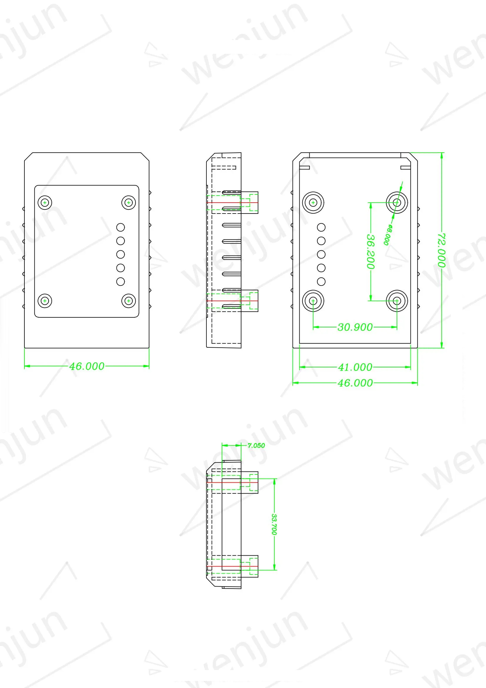 Male 16 Pin OBD2 Scanner Connector Case , Practical Diagnostic Plug In Car
