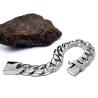 Buy cheap Men's Curb Link Chain Bracelet 316l Titanium Stainless Steel 15mm Width Silver Color(JCE045) from wholesalers