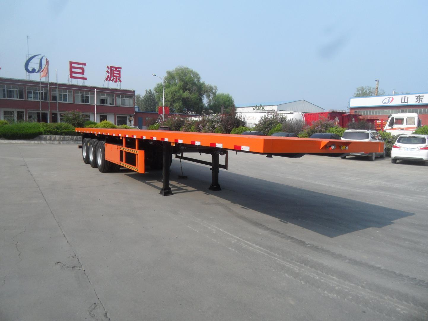 45ft 3 Axles Shipping Container Flat Bed Semi Trailer for Dual Container Transport