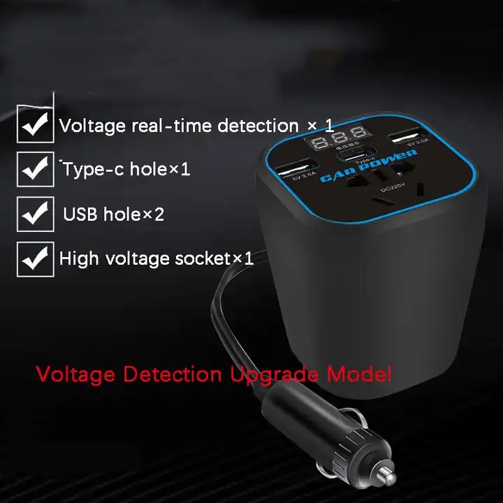 Car Power Inverter Pure Shine Car Inverters Converters 12V 24V To 110V 220V Power Inverter Dc 12V To Ac 220V For Car Cupholder