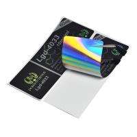 Buy cheap OEM Black 3x6.8cm Holographic Vinyl Pharmacy Vial Labels SGS Certification product
