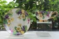 Buy cheap 8oz Household Decor Non Toxic Fine Bone China Tea Cup Saucer Set from wholesalers