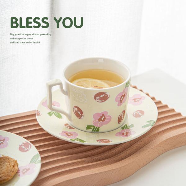 Buy cheap Manufacturers Wholesale Customized High Quality New Bone China Coffee Cup Rose Design Elegant Ceramic Tea Cup And Saucer Sets With Golden Line from wholesalers