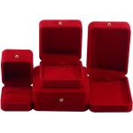 Red Velvet Jewelry Packaging Box for Necklace Bracelet Stud Earrings Ring Custom