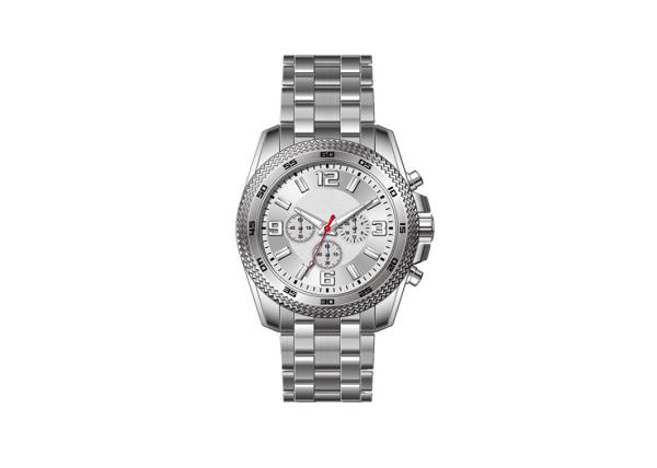 Buy cheap Man Stainless Steel Chronograph Watch Brown Solid Band IP Plating 7.0mm Crown from wholesalers