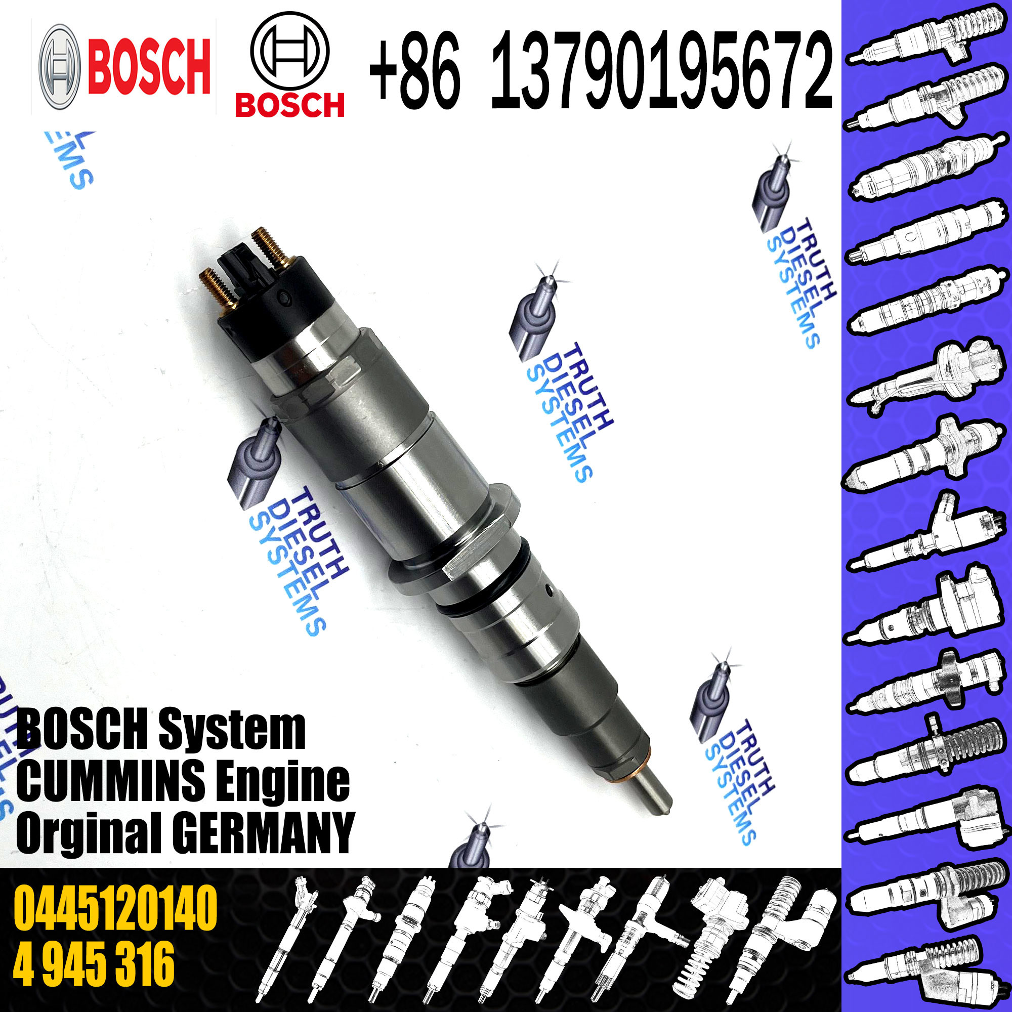 High quality 0445120140 for diesel fuel common rail injector 0445 120 140 0986435544