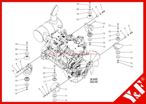 Buy cheap Excavator PC200-8 Engine Mount / Rubber Engine Cushion Shock Absorber 20Y-01-12 20Y-01-12222 from wholesalers