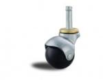 2" threaded stem ball caster brake, black rubber caster brake, 2" ball caster,