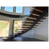 Buy cheap Apartment Building Curved Stairs Wood Tread Stainless Steel Railing Syestem from wholesalers