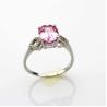 Buy cheap Fashion 925 Silver 7mmx9mm Oval Garnet Ring with Cubic Zirconia(R257) from wholesalers