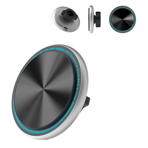 Buy cheap Magsafe Car Mount Magnetic Wireless Charging Car Phone Holder With Customized Running Light And Logo Engraving For Automotive from wholesalers