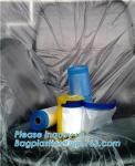 plastic drop cloth, PE drop cloth, plastic masking film, Taped clear HDPE