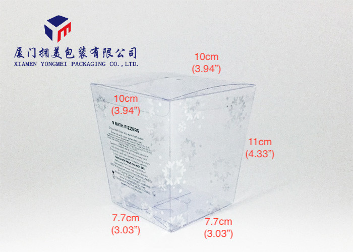 Snowflake Patterns Clear Plastic Box Packaging 10cm*10cm Width Top Height 11cm