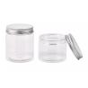 Buy cheap Food Grade Wide Mouth Cosmetic PET Plastic Jars 80ml With Aluminum Silver Lid from wholesalers
