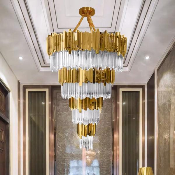 Buy cheap Modern mid century style K9 gold chandelier long chandeliers(WH-NC-58) from wholesalers